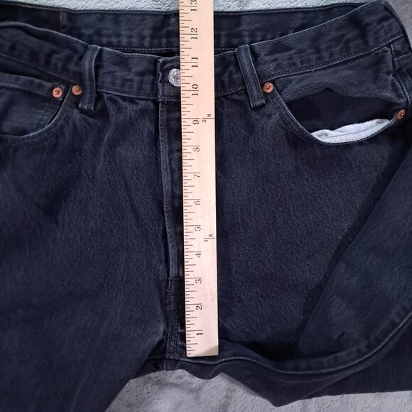 Levis 501 XX Jeans Men's 35x31, Tag 36x34 Black Button Fly Relaxed Straight Leg - Picture 9 of 14